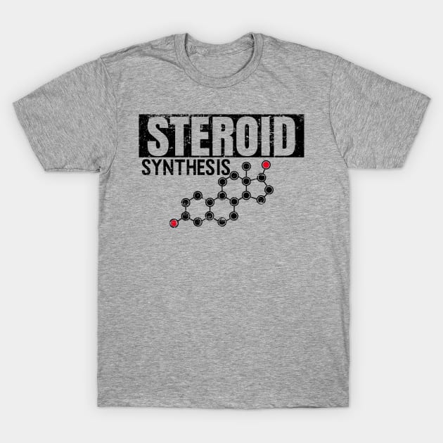 Steroid Synthesis-Steroid Molecule T-Shirt by PowerliftingT